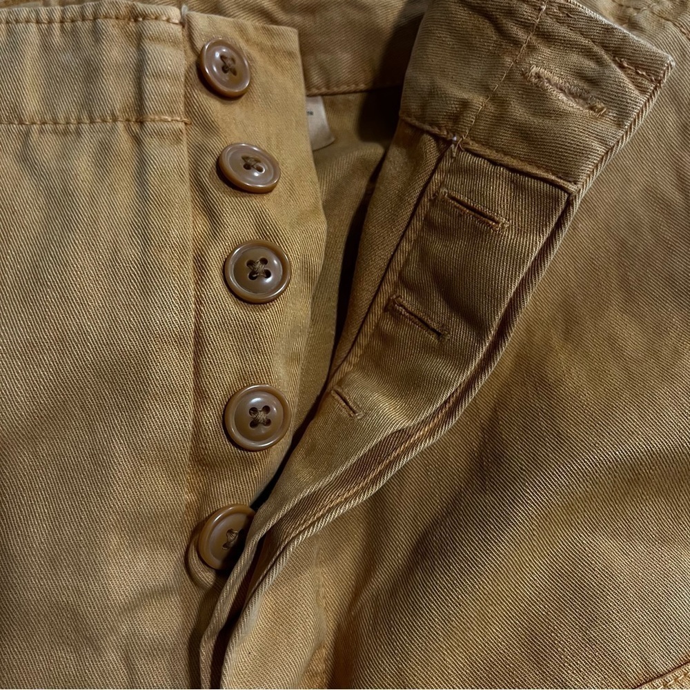 Women’s Button Fly Wide Leg Cargo Pants Universal Thread Yellow Size 14 - Picture 5 of 6